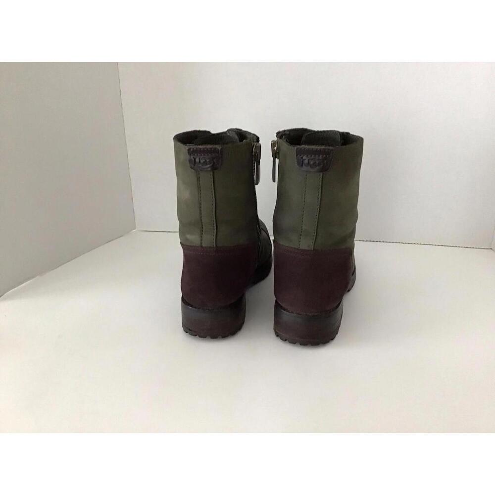 UGG Kilmer Green Leather Lace Up Combat/ Military Style Boots Women's Size 7 - Picture 7 of 9